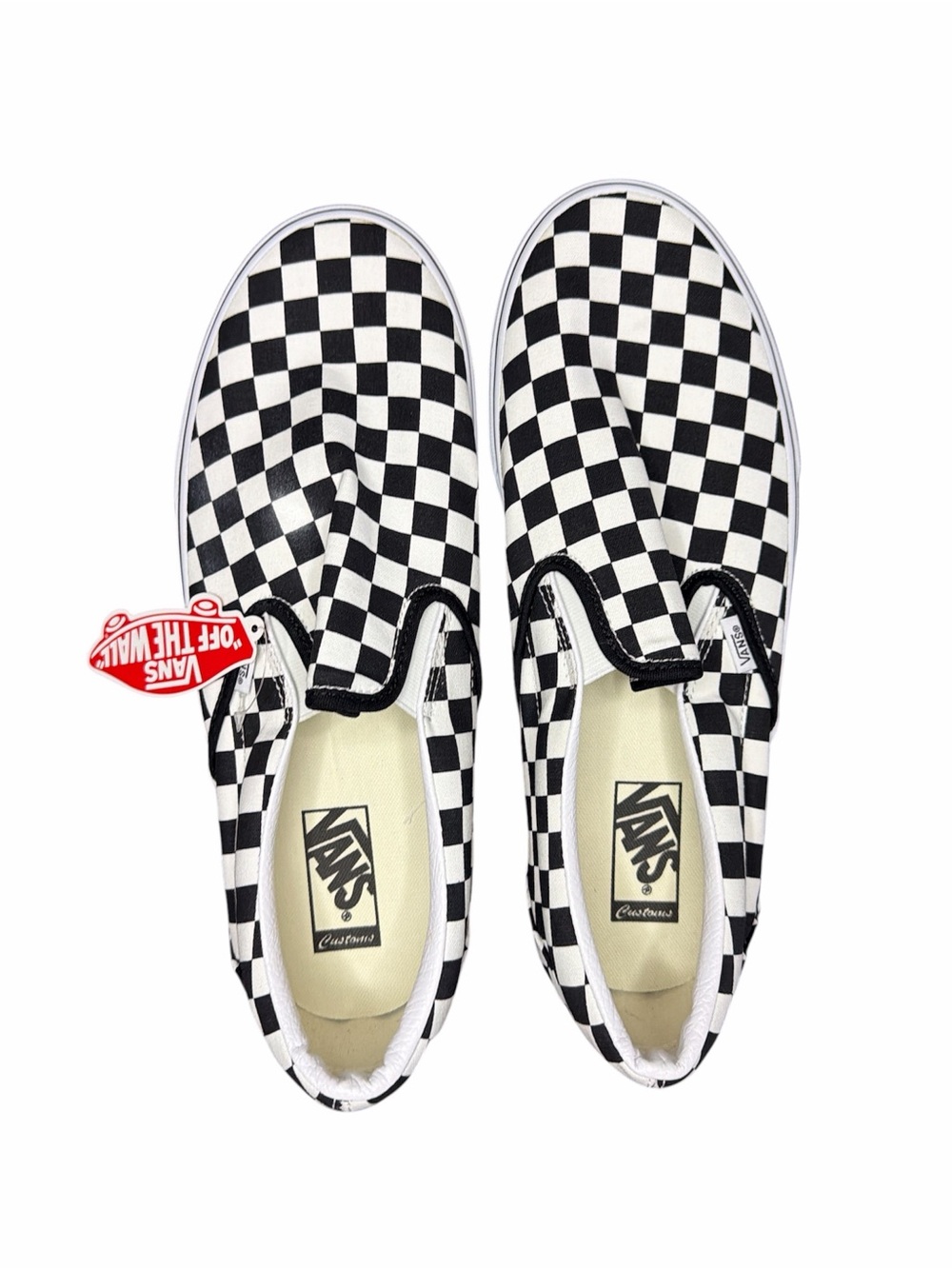 Men’s Vans Checkerboard Slip-On Sneakers - Black, White, 12W NWT